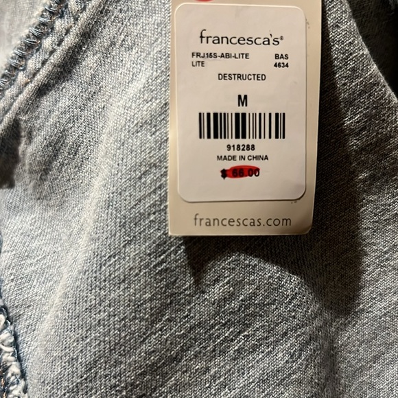 Harper Heritage Distressed Denim Jacket in Light Wash - Picture 5 of 6